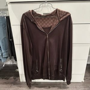 Louis Vuitton Authentic Men’s Brown Monogram Zip Up Hoodie